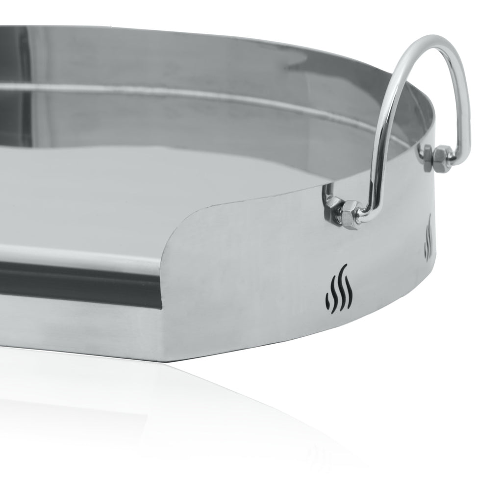 Plancha, Ø 55 cm, acier inoxydable, idéale pour les barbecues à charbon de 57 cm