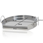 Plancha, Ø 55 cm, acier inoxydable, idéale pour les barbecues à charbon de 57 cm