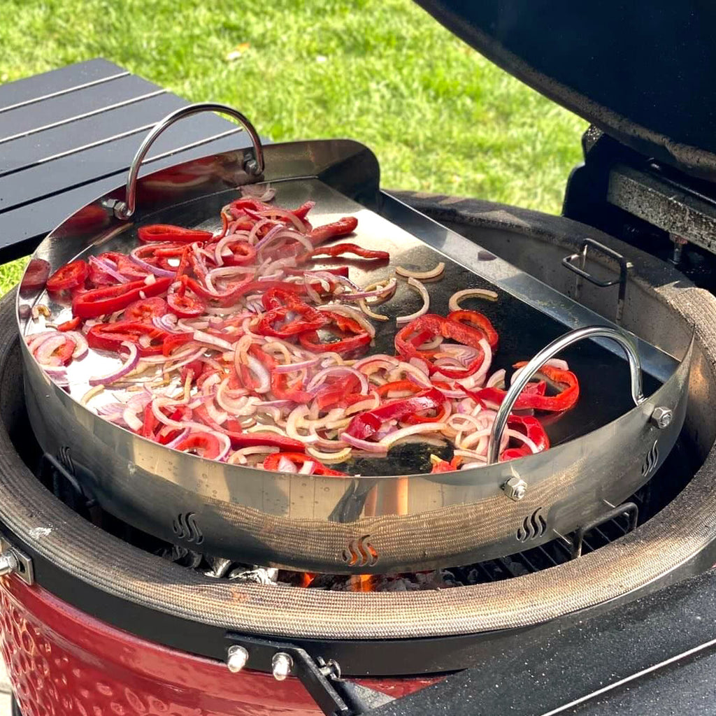 Plancha, Ø 55 cm, acier inoxydable, idéale pour les barbecues à charbon de 57 cm