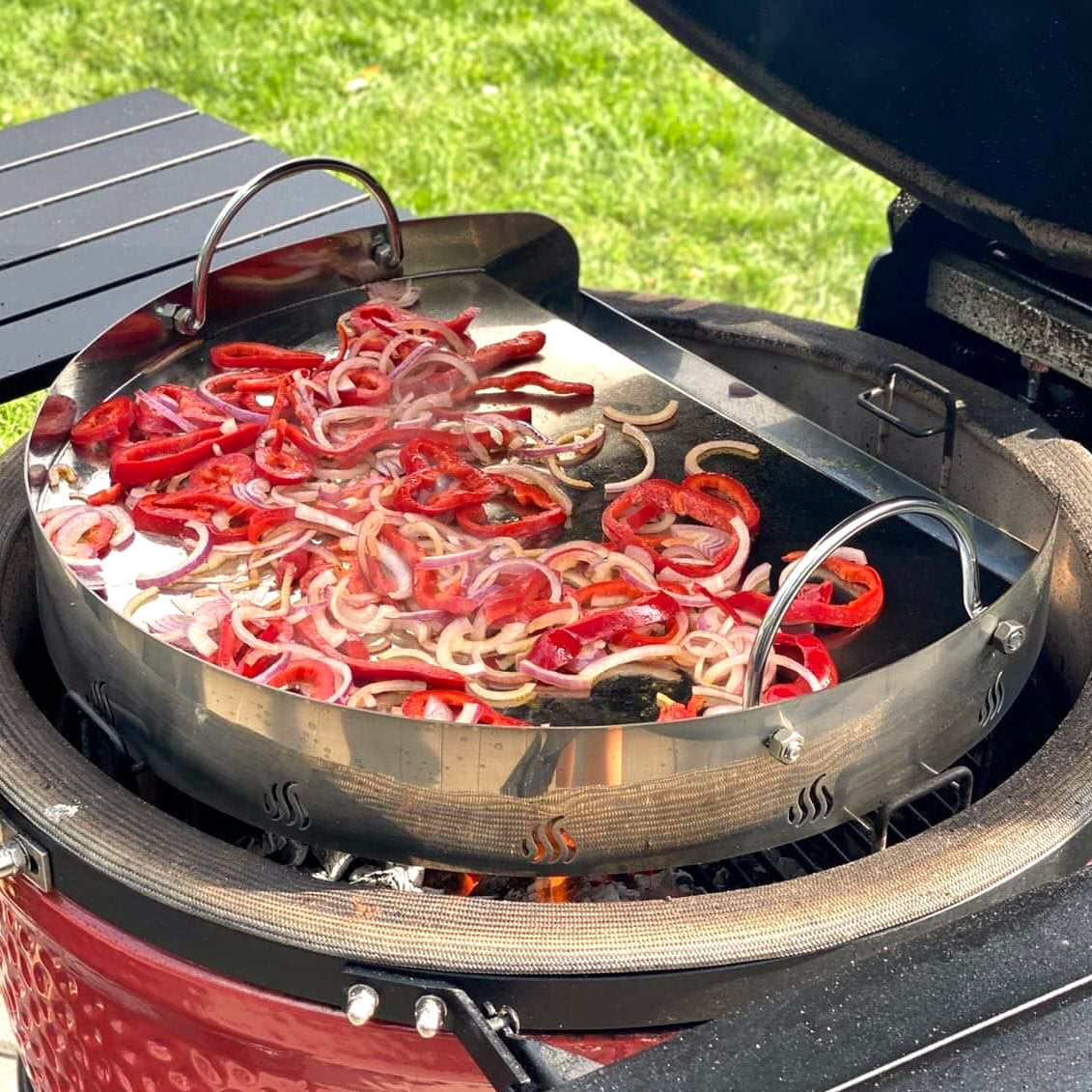 Plancha, Ø 55 cm, acier inoxydable, idéale pour les barbecues à charbon de 57 cm