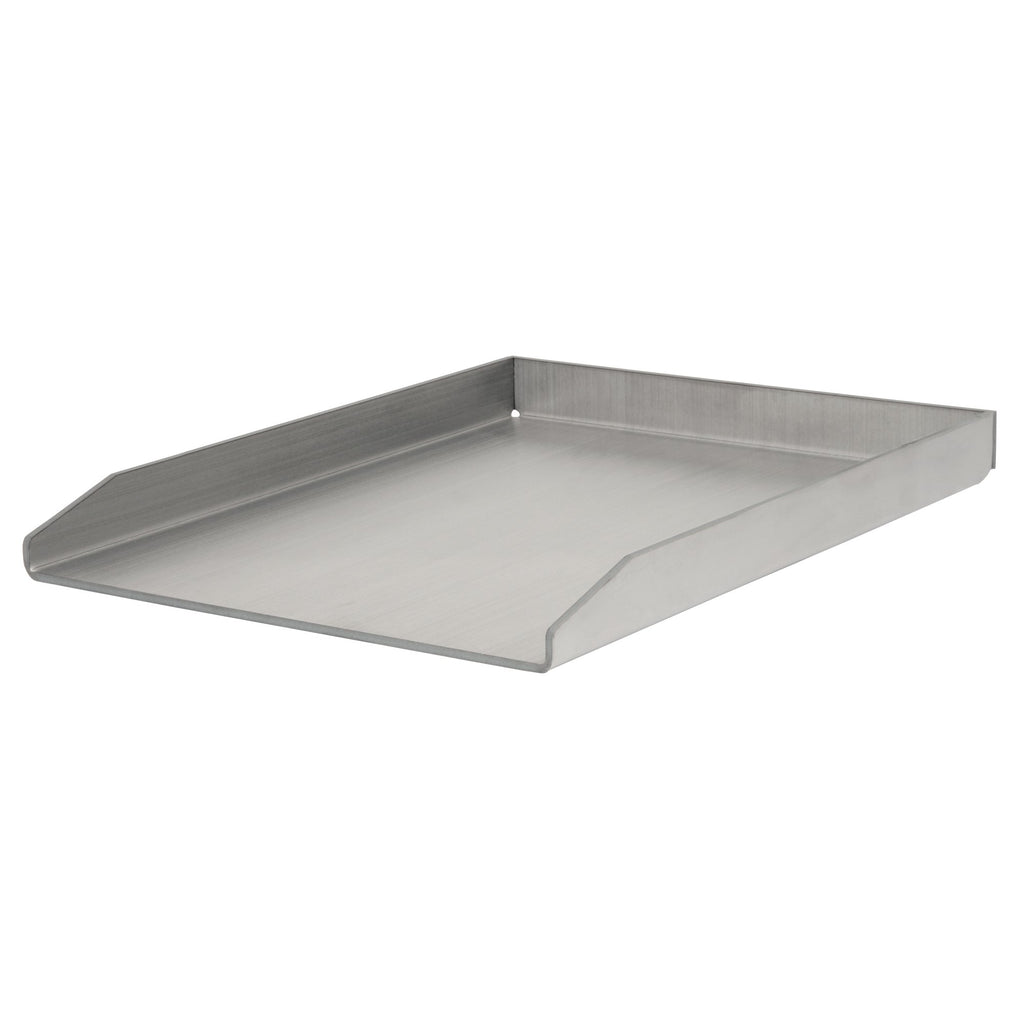 Plancha en inox avec égouttoir d'angle et plateau de cuisson
