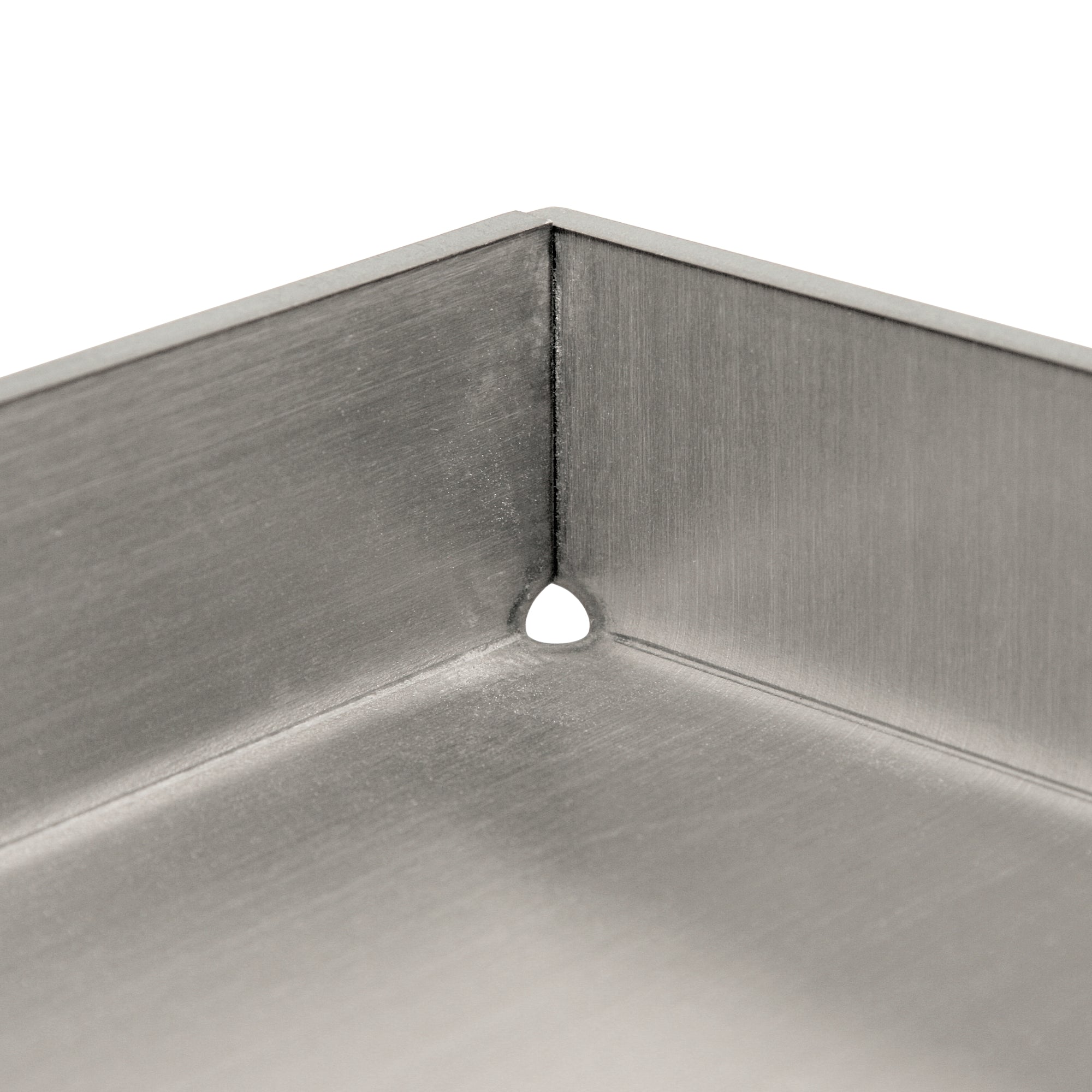 Plancha en inox avec égouttoir d'angle et plateau de cuisson