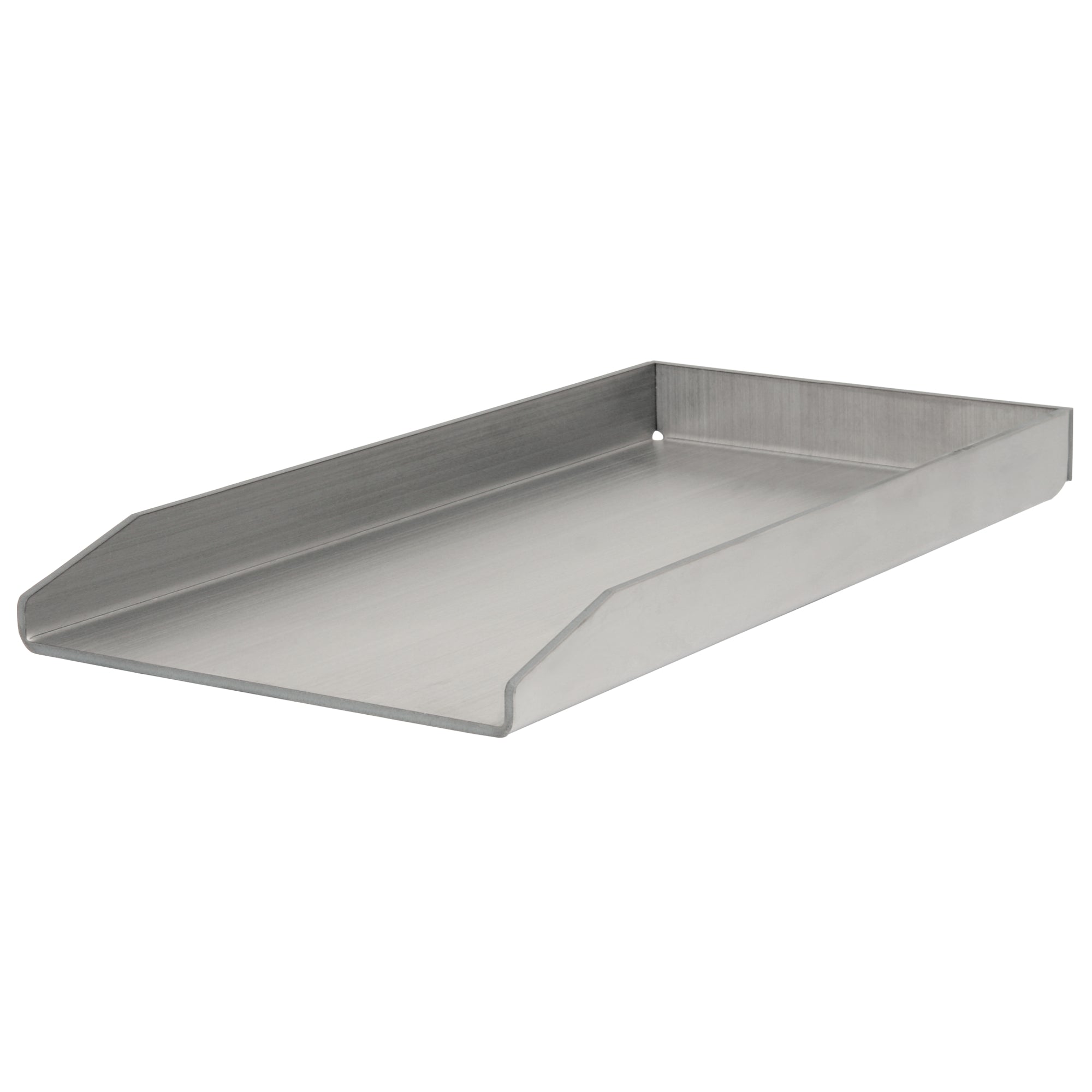 Plancha en inox avec égouttoir d'angle et plateau de cuisson