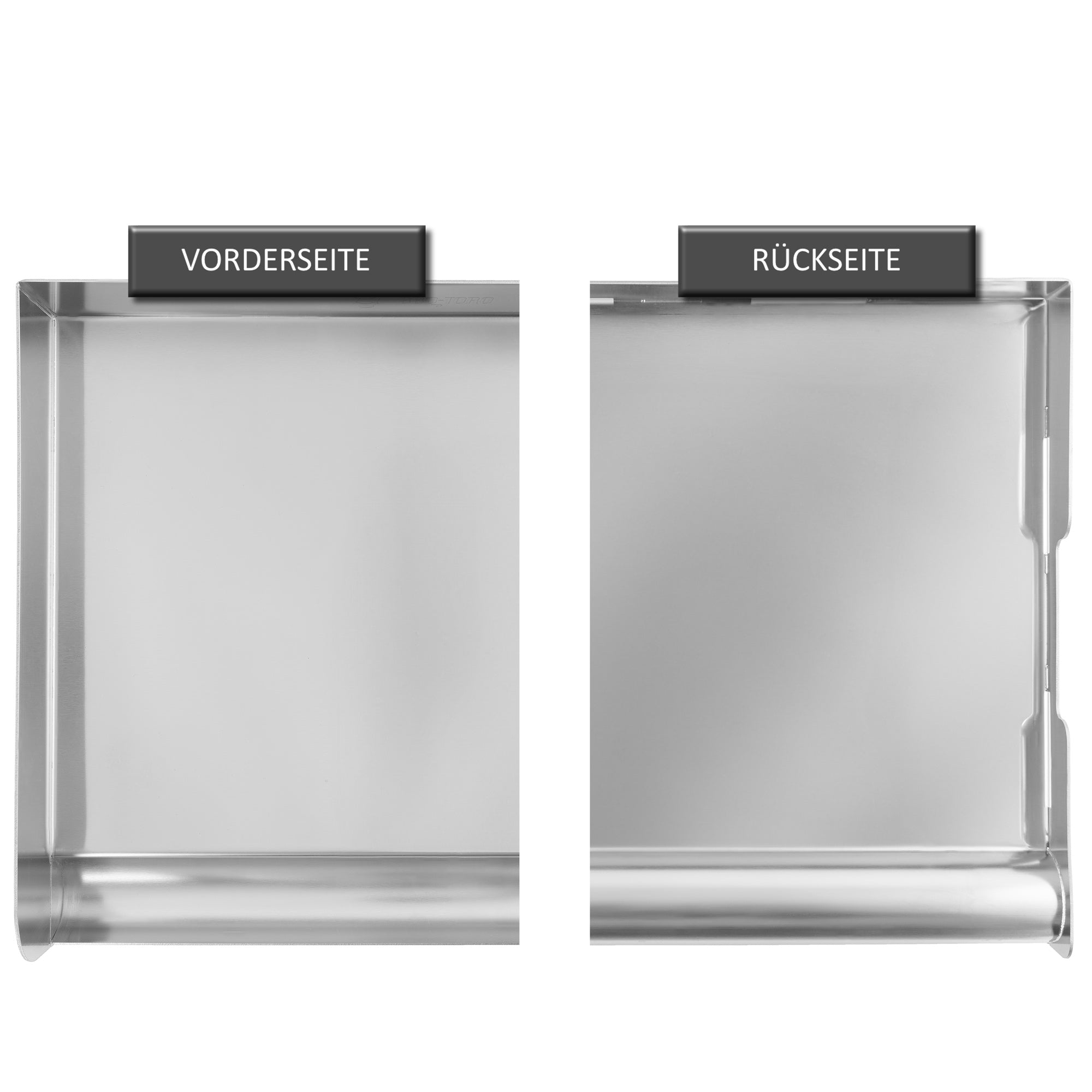 Plancha, Edelstahl, inkl. Spachtel und Ablaufrinne, Grillschale