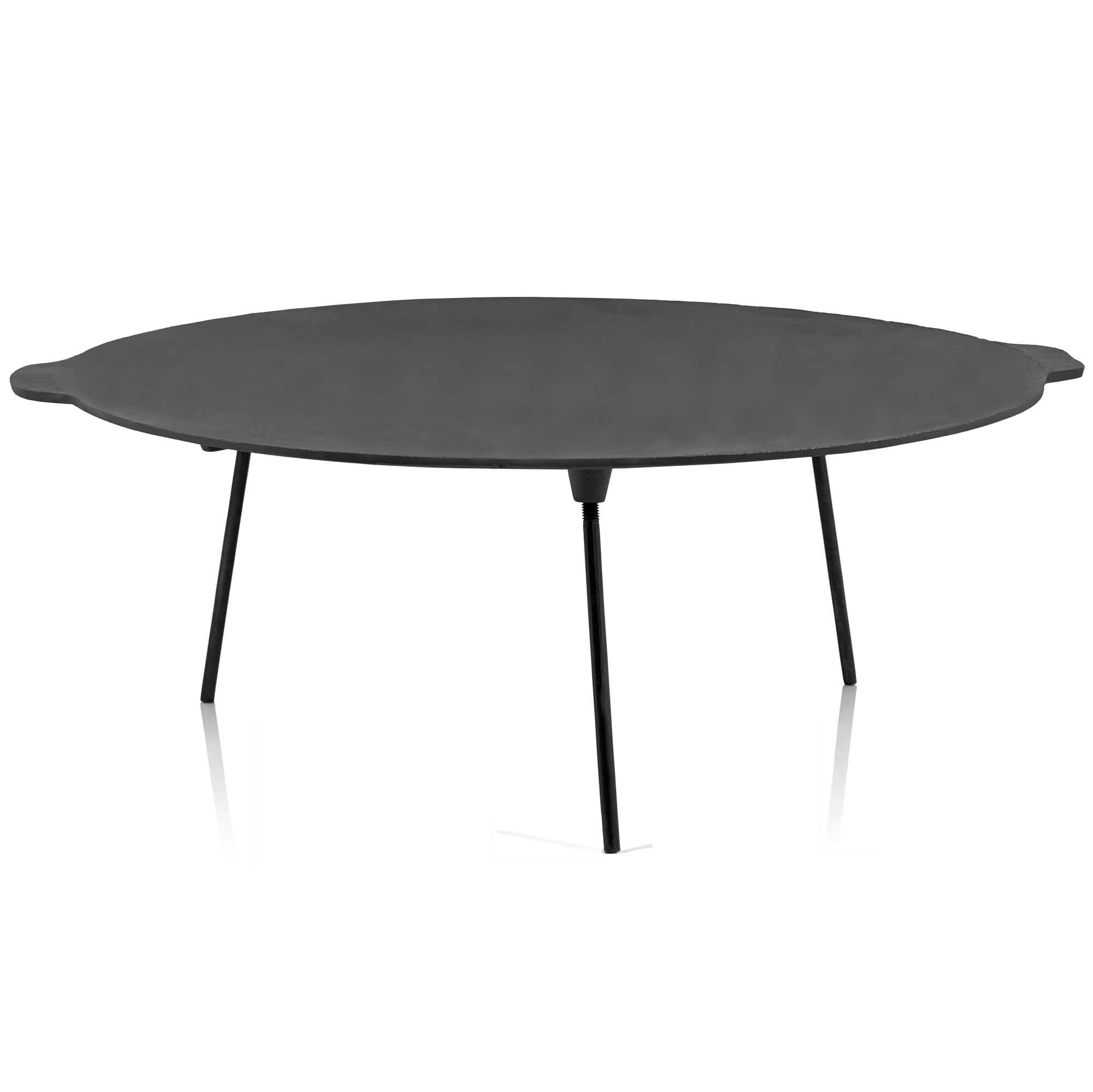 Plaque de cuisson en fonte, à 3 pieds, ronde