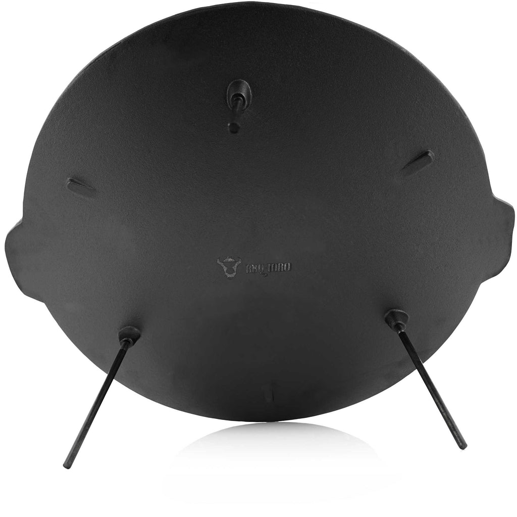 Plaque de cuisson en fonte, à 3 pieds, ronde