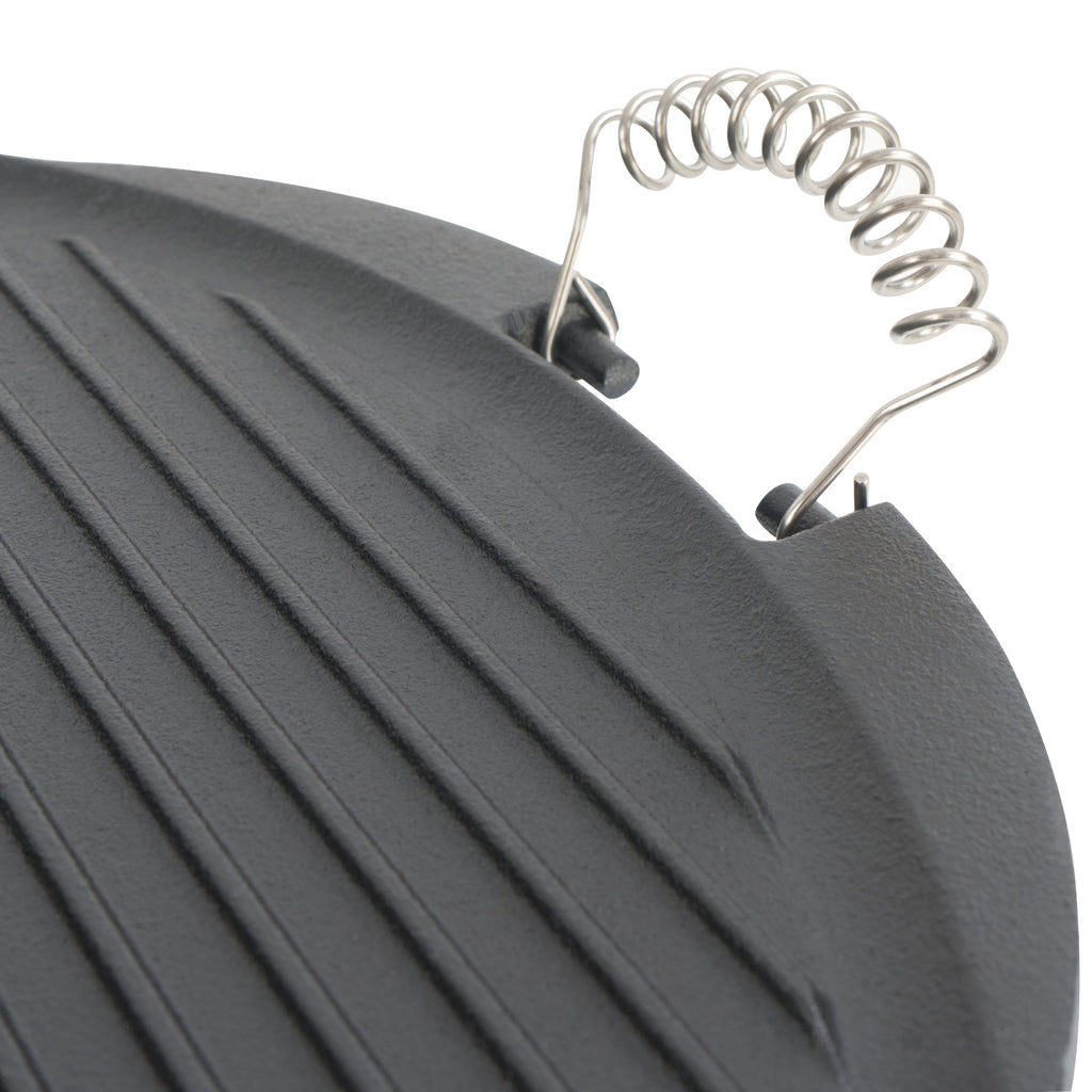 Reversible plate, cast iron, enamelled, with handles