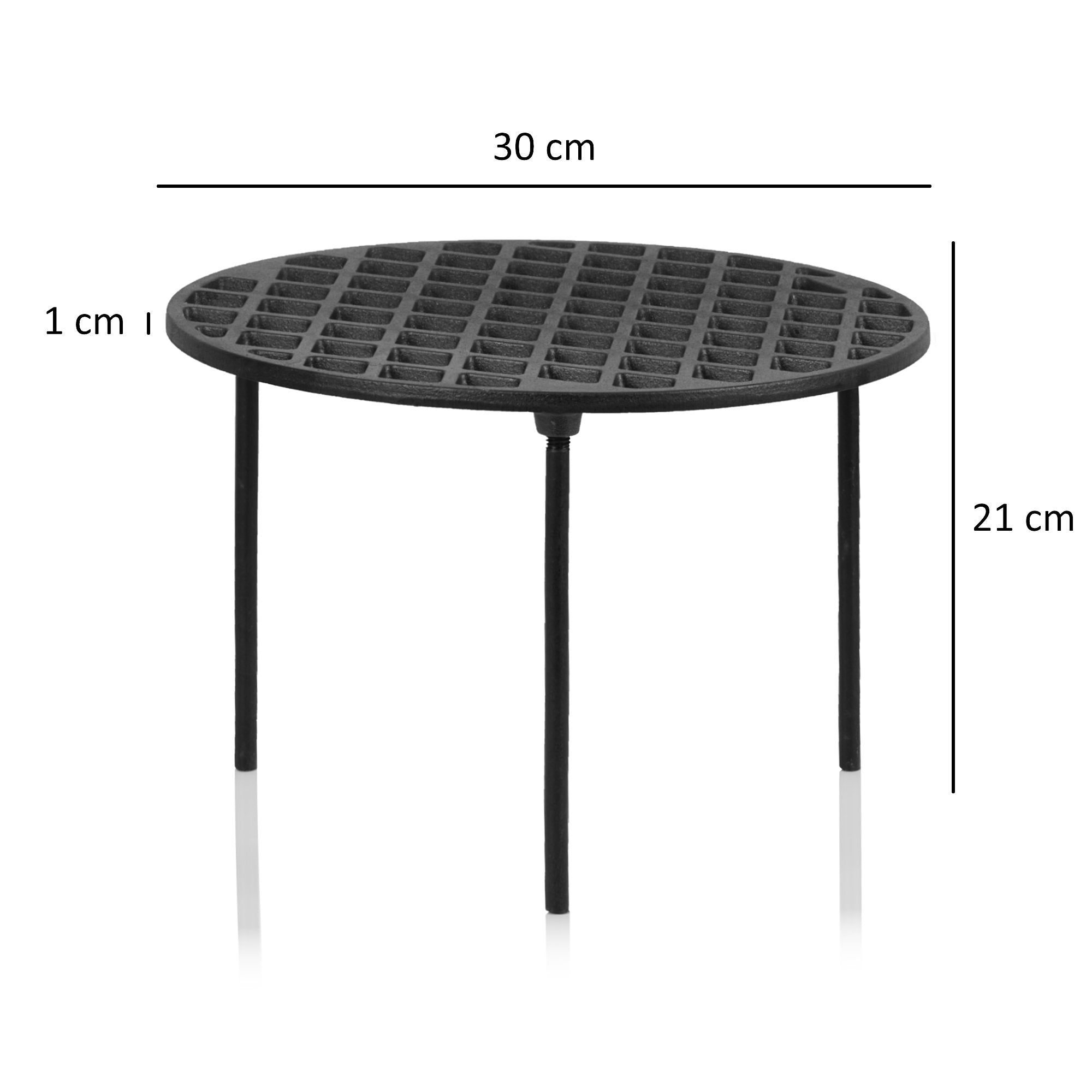 Grille de barbecue en fonte, à 3 pieds, ronde