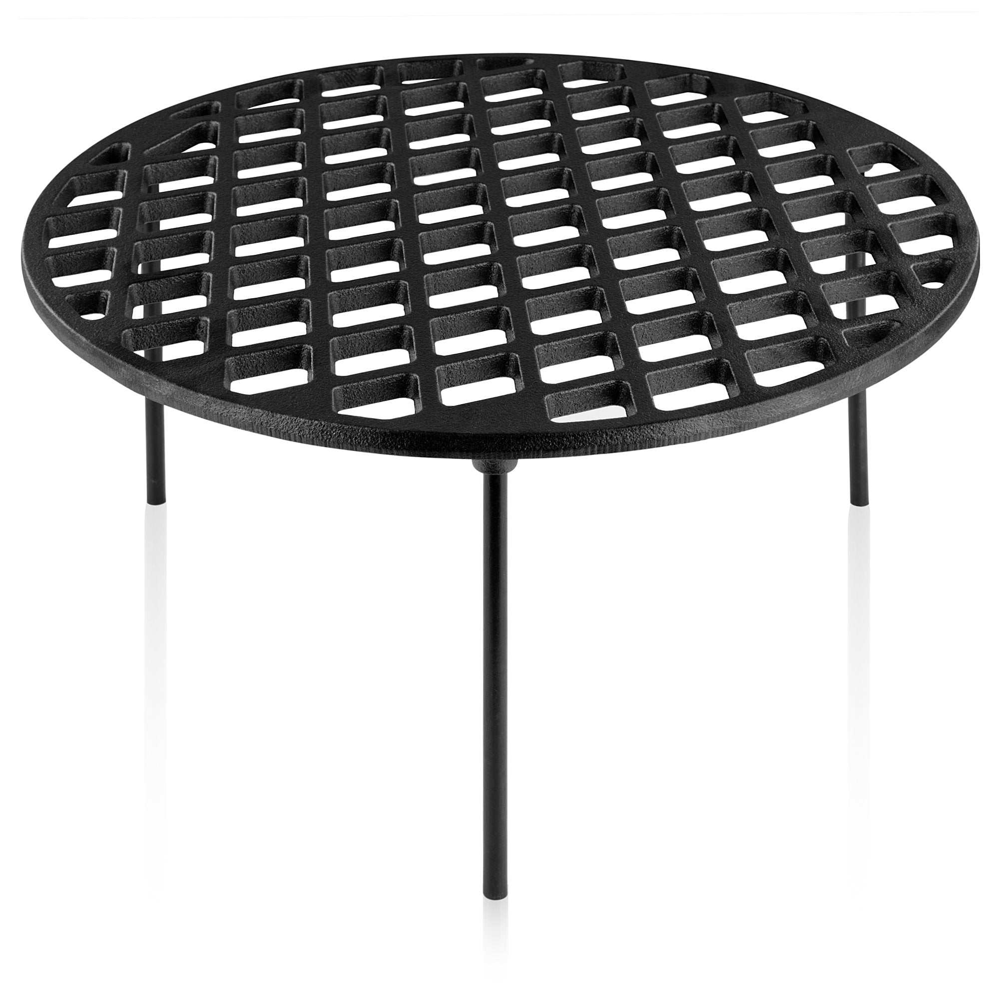 Grille de barbecue en fonte, à 3 pieds, ronde
