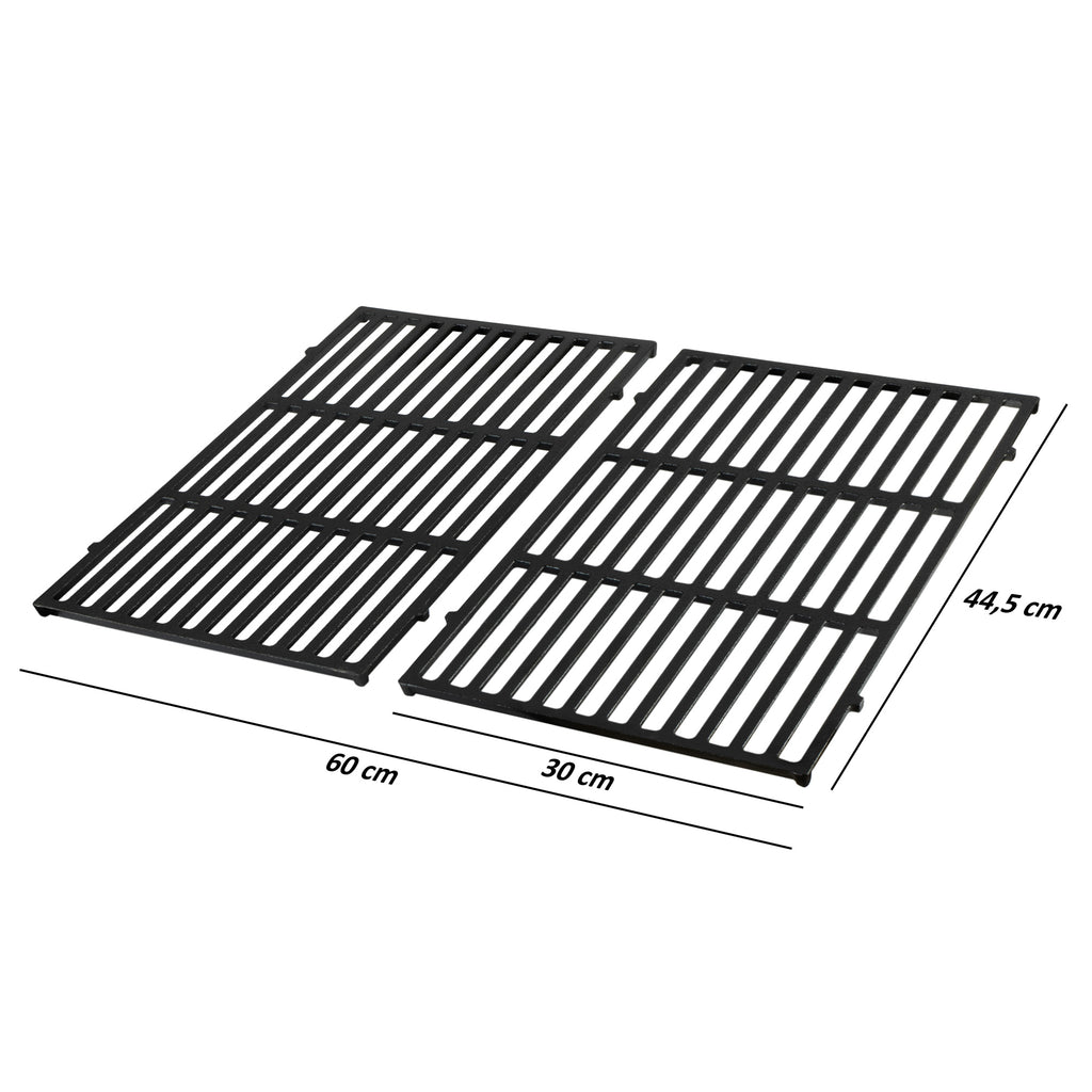 Grille de barbecue, lot de 2, en fonte