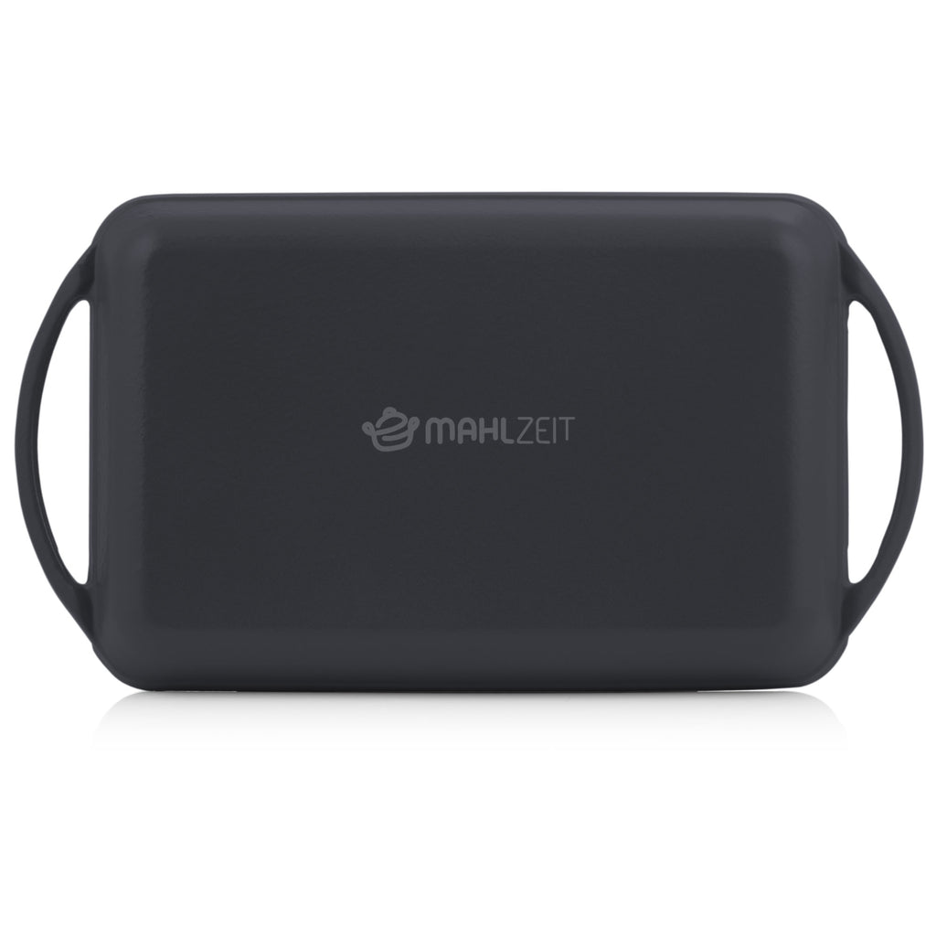 Griddle plate, 39.5 x 22 x 3.5 cm, cast iron, enamelled, including two handles