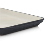 Plaque de cuisson, 39,5 x 22 x 3,5 cm, en fonte émaillée, avec deux poignées