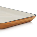 Plaque de cuisson, 39,5 x 22 x 3,5 cm, en fonte émaillée, avec deux poignées
