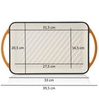 Plaque de cuisson, 39,5 x 22 x 3,5 cm, en fonte émaillée, avec deux poignées
