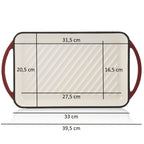 Plaque de cuisson, 39,5 x 22 x 3,5 cm, en fonte émaillée, avec deux poignées