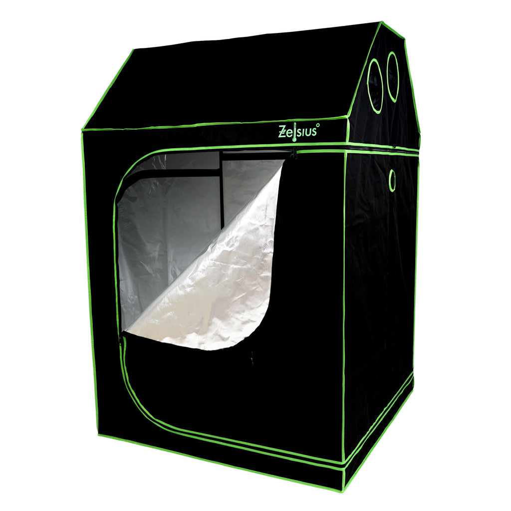 Zuchtzelt, 120 x 120 x 180 cm, schwarz/grün, Pflanzenzucht Indoor