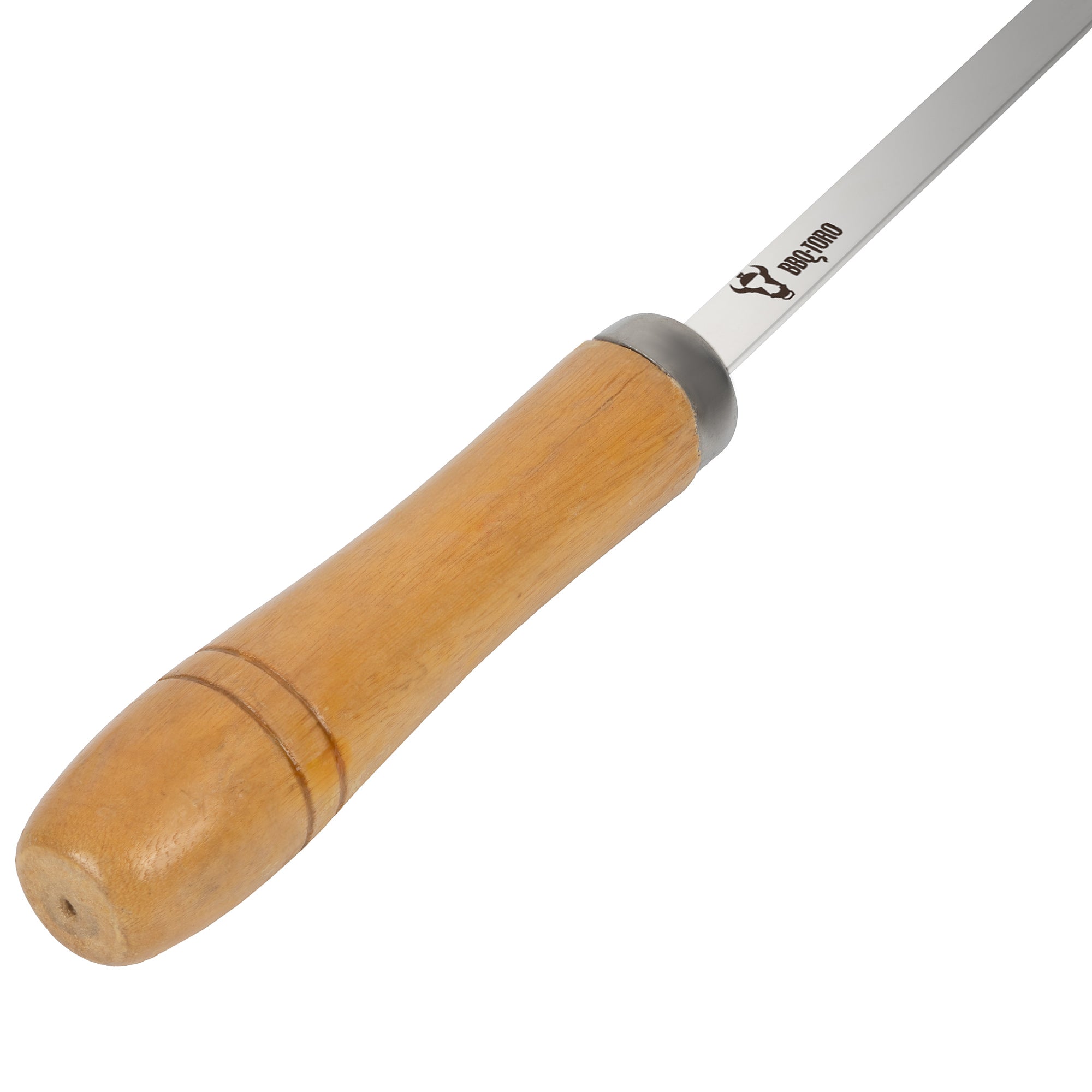 Brochettes pour barbecue, lot de 10, en acier inoxydable, avec manche en bois