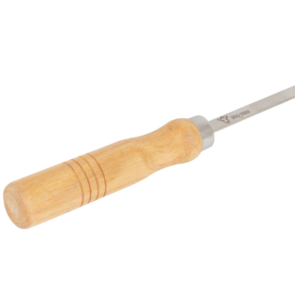 Brochettes pour barbecue, lot de 10, en acier inoxydable, avec manche en bois