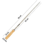 Brochettes pour barbecue, lot de 10, en acier inoxydable, avec manche en bois