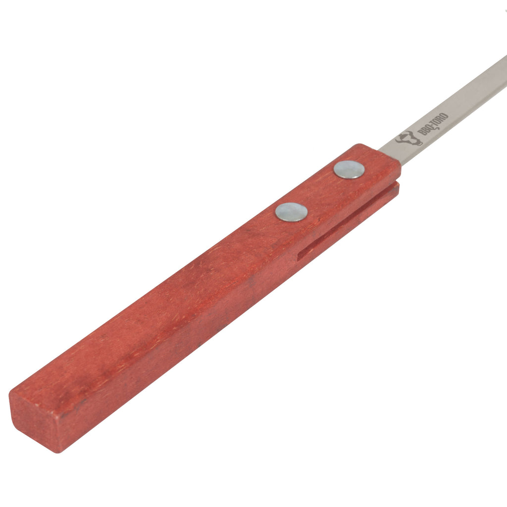 Brochettes pour barbecue, lot de 10, en acier inoxydable, avec manche en bois