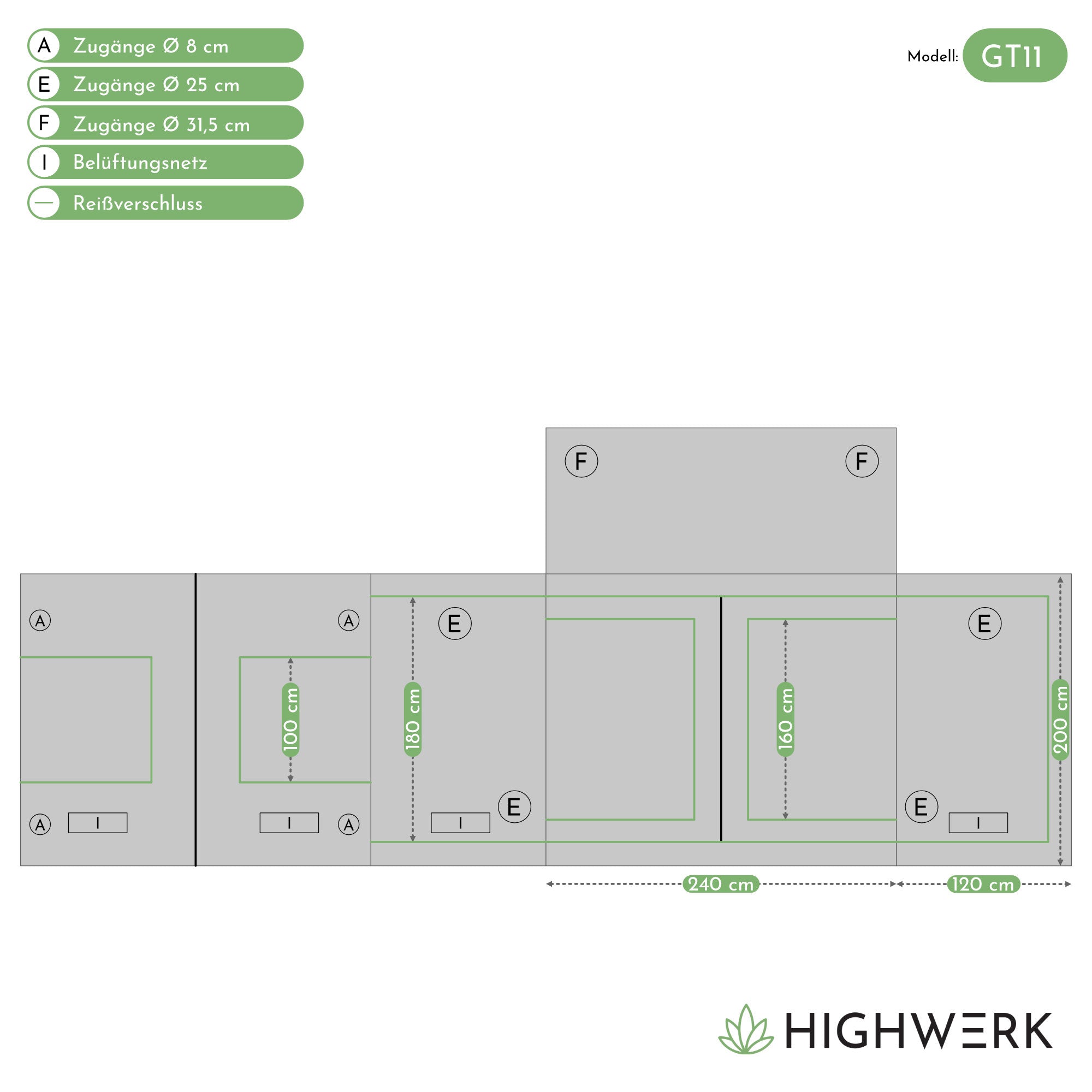 Tente de culture, 240 x 120 x 200 cm, culture de plantes d'intérieur
