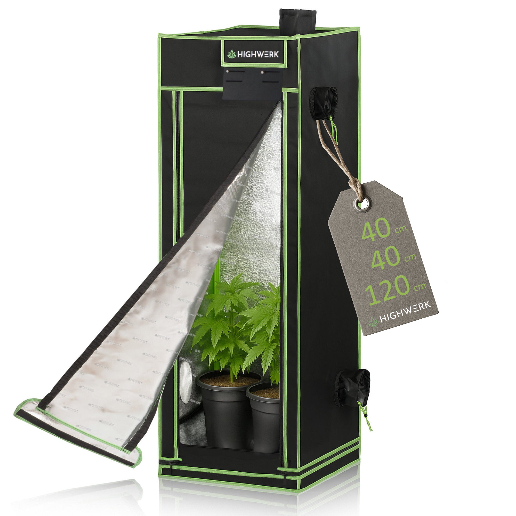 Grow tent, black/green, indoor plant cultivation