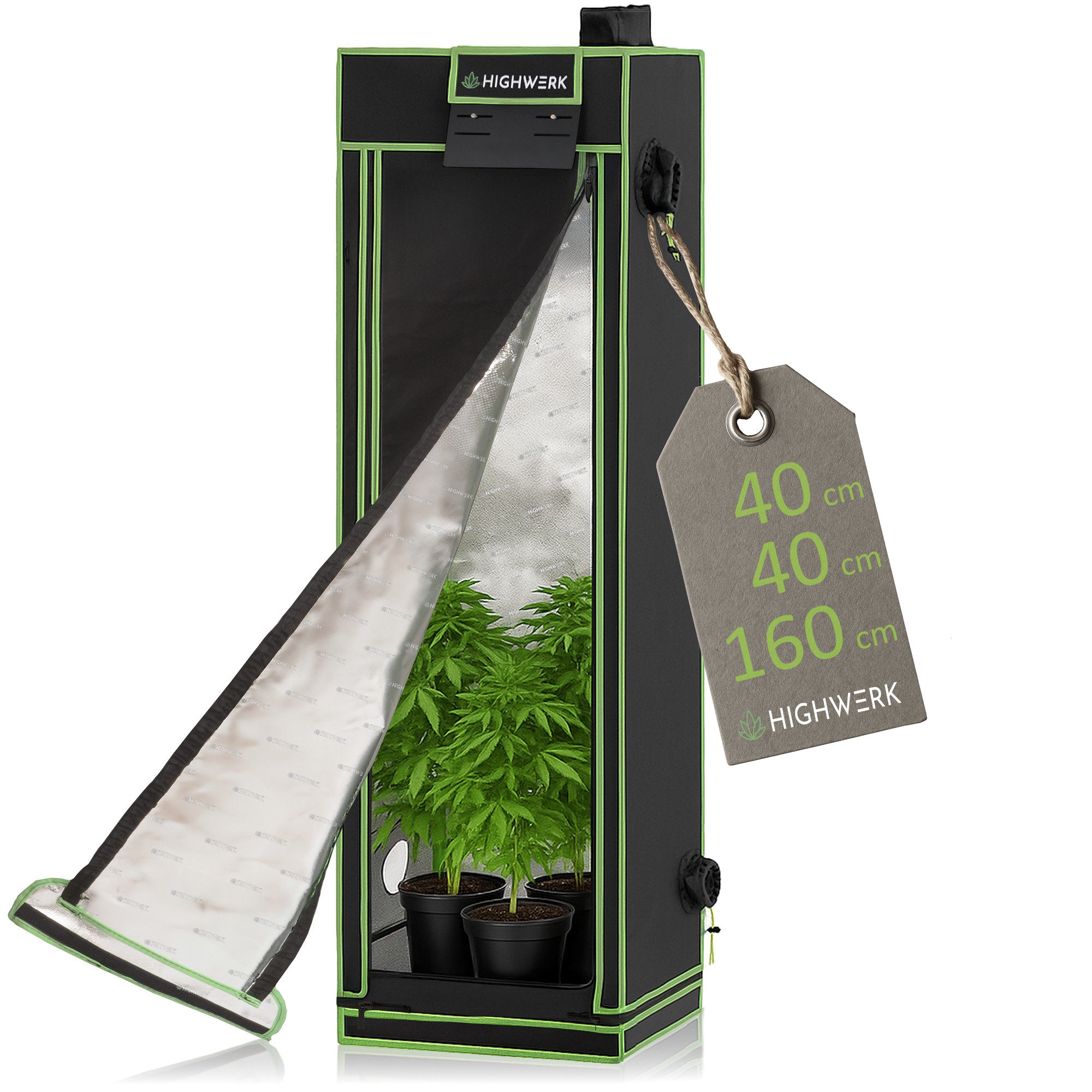 Grow tent, black/green, indoor plant cultivation