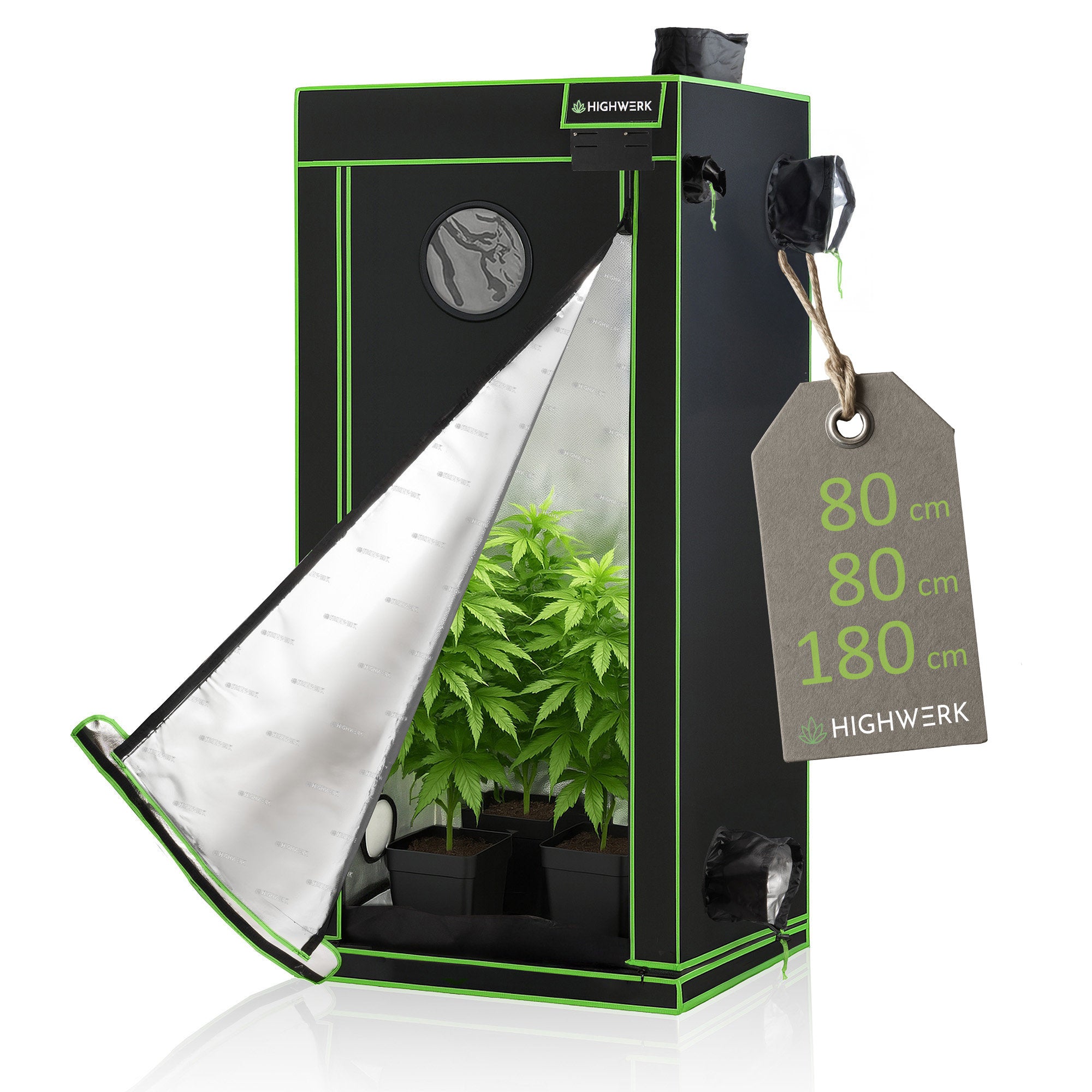 Grow tent, black/green, indoor plant cultivation