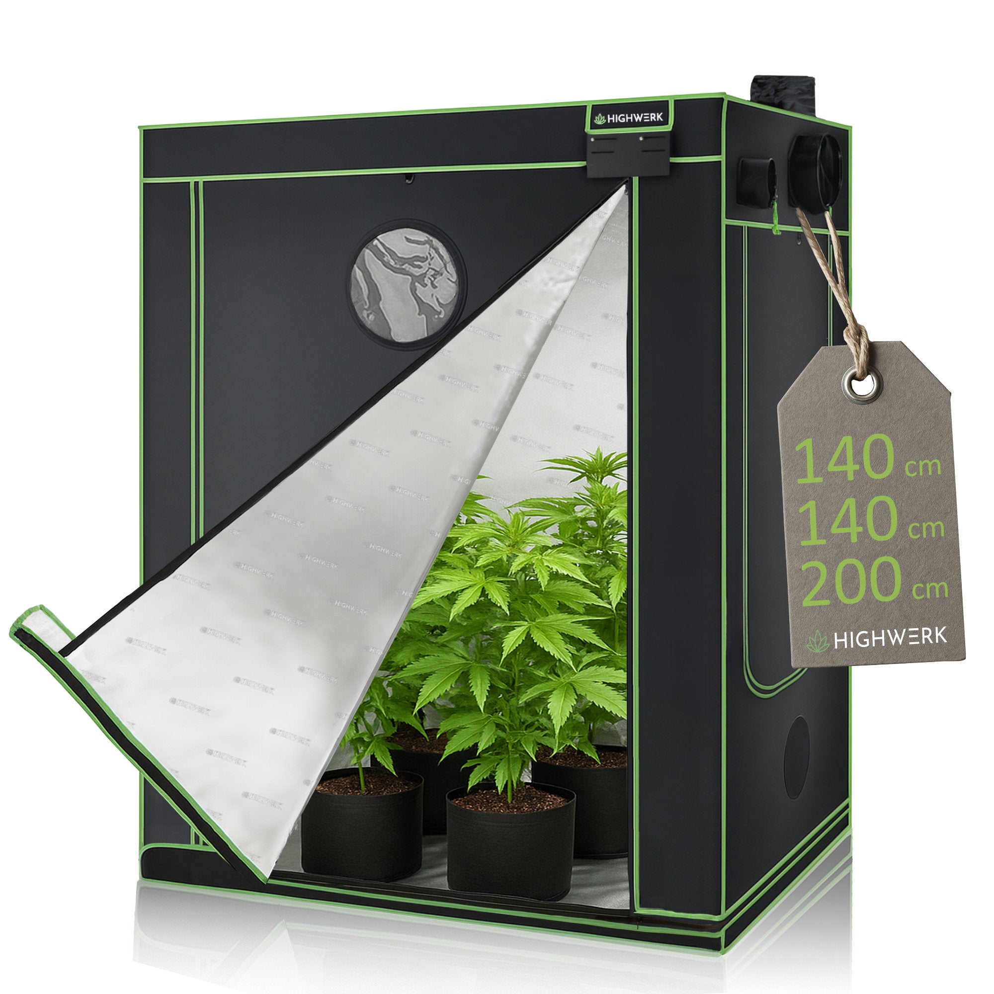 Grow tent, black/green, indoor plant cultivation