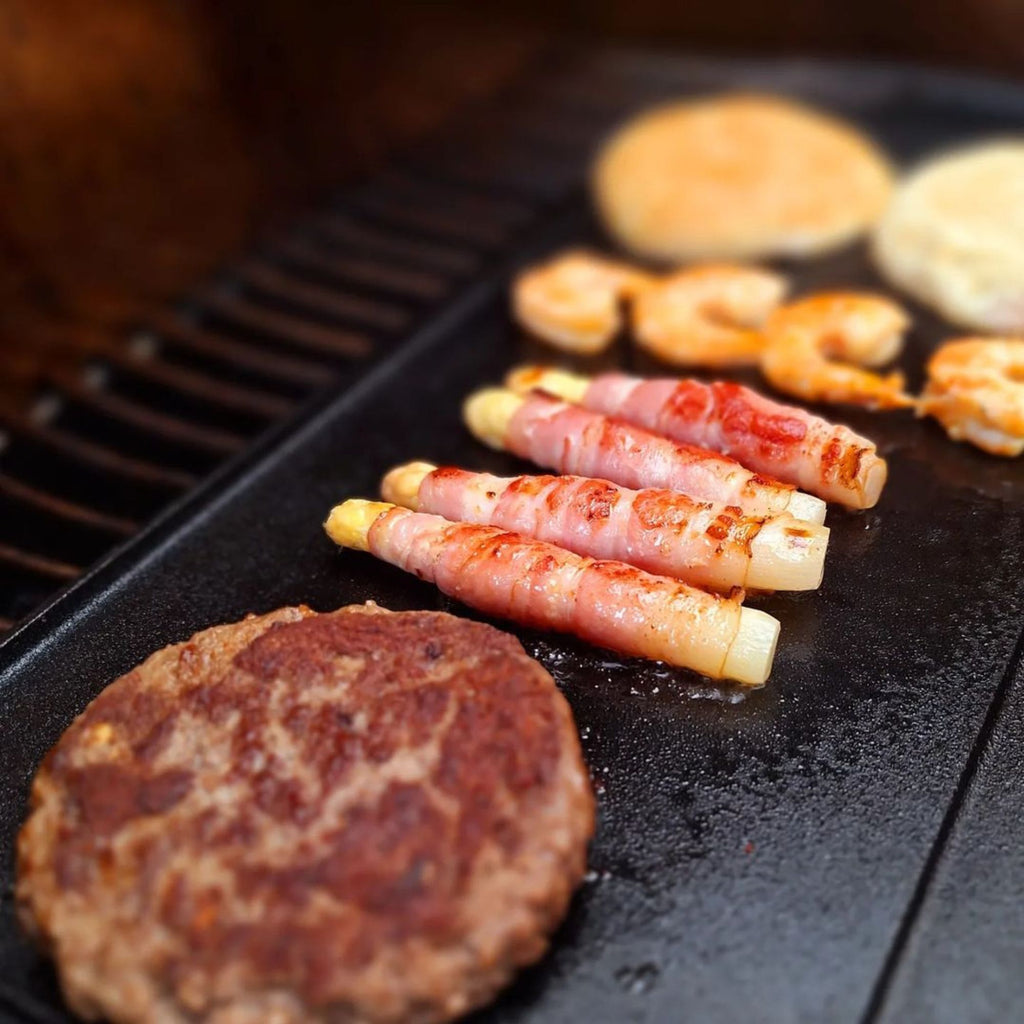 Assiette réversible, 50 x 23 x 1,5 cm, en fonte, avec poignées