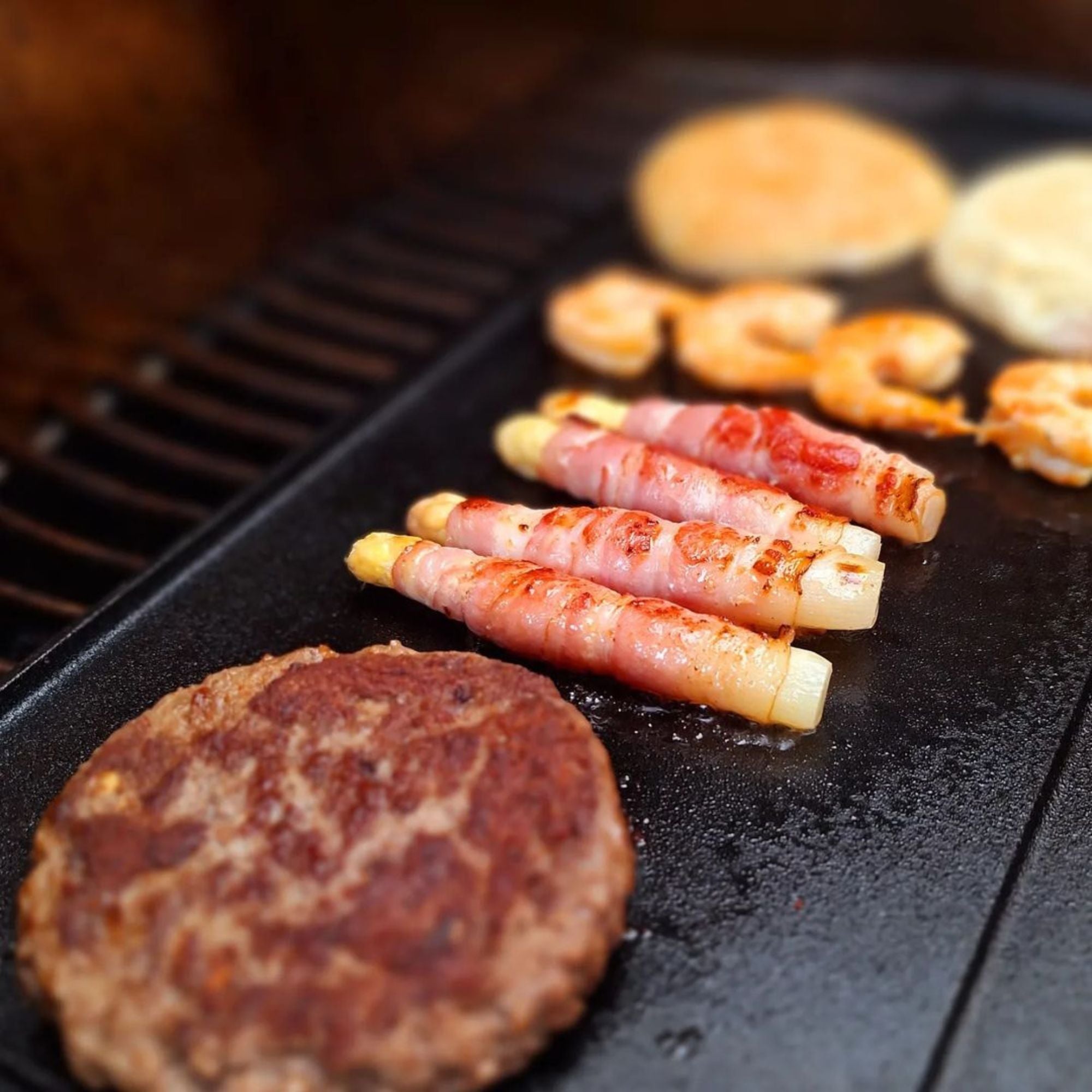 Assiette réversible, 50 x 23 x 1,5 cm, en fonte, avec poignées