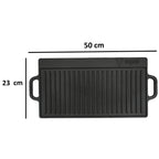 Reversible plate, 50 x 23 x 1.5 cm, cast iron, with handles