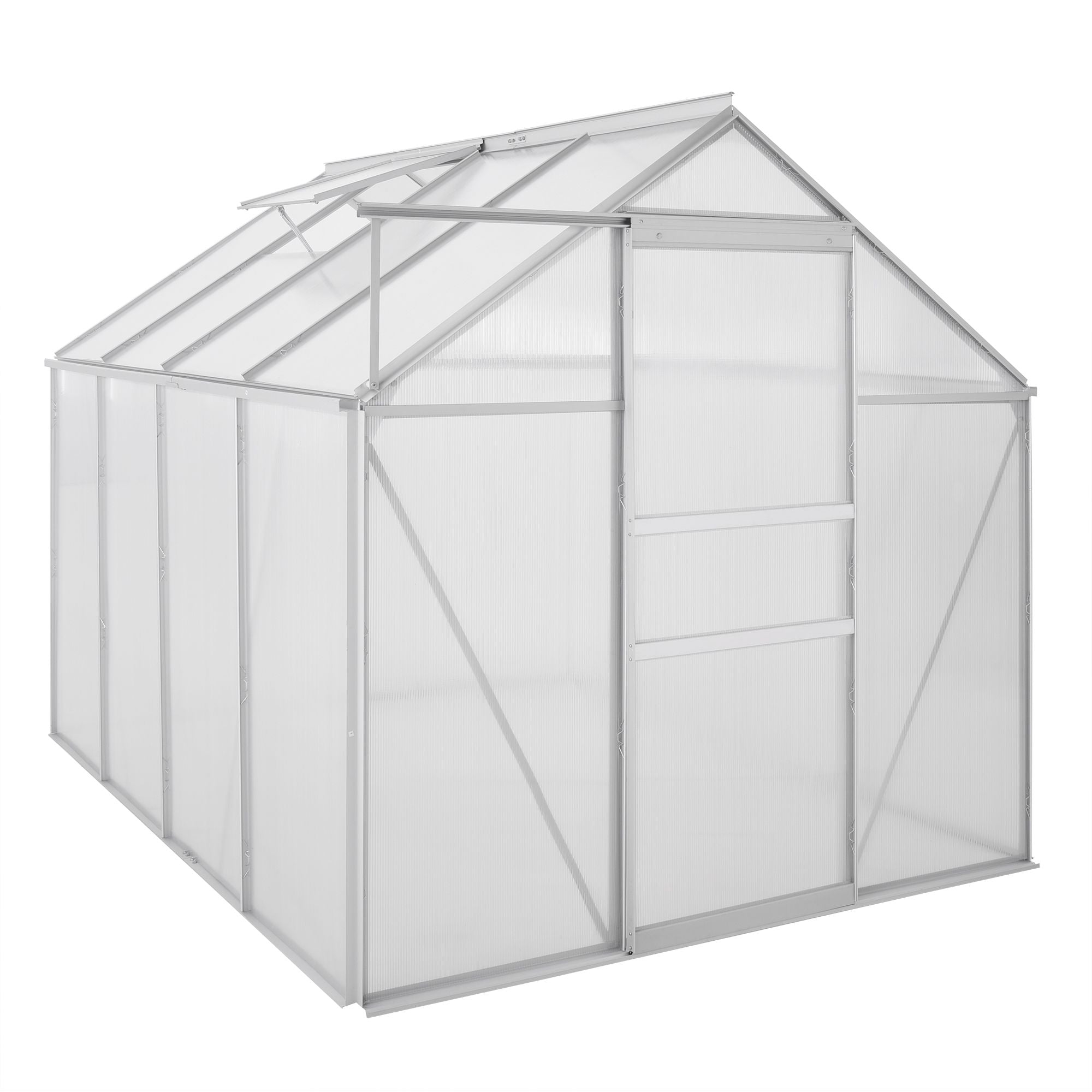 Serre, 250 x 190 cm, panneaux de 4 mm, aluminium