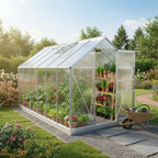 Greenhouse, 380 x 190 cm, 6 mm panels, 7.22 m², aluminum