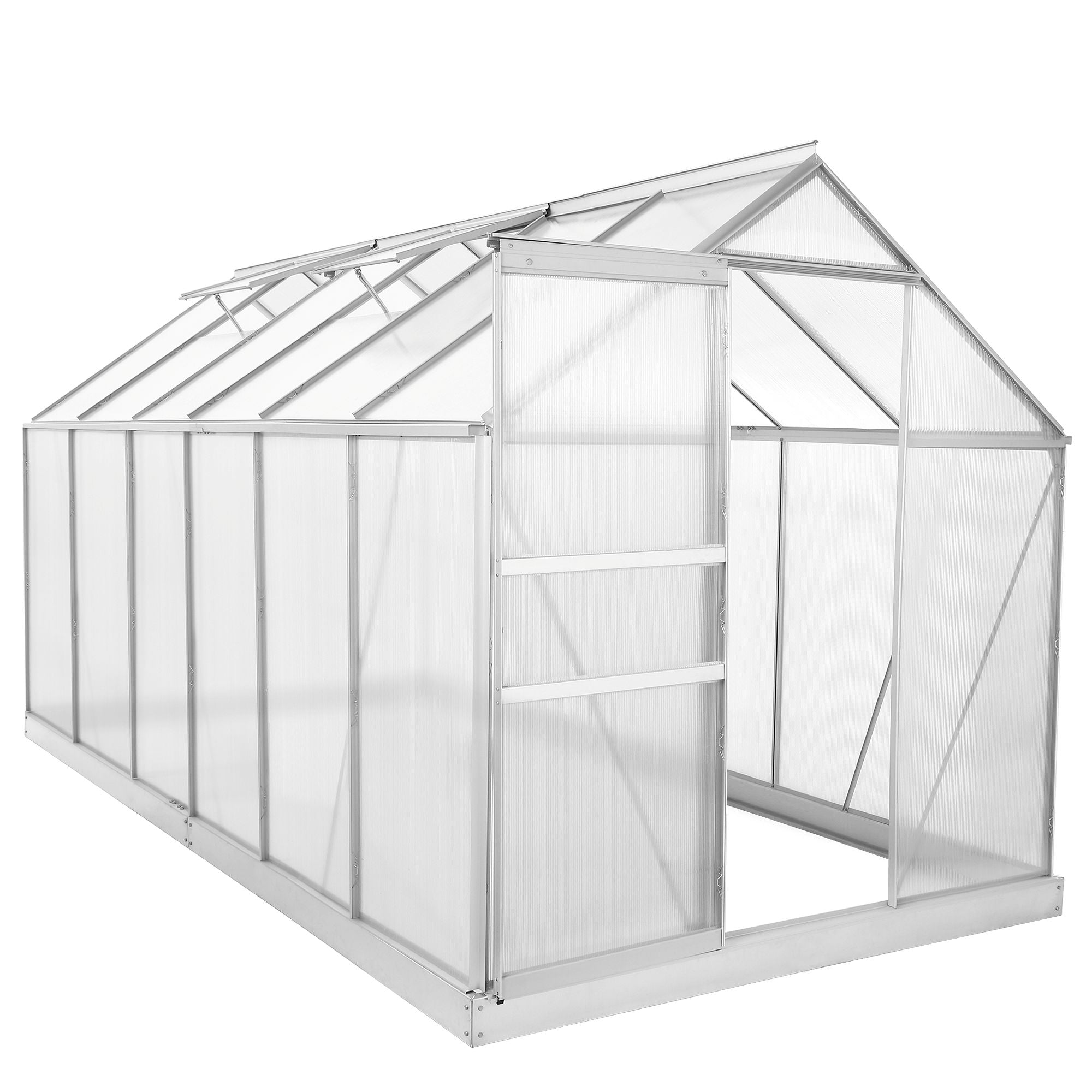 Serre, 380 x 190 cm, panneaux de 6 mm, 7,22 m², aluminium