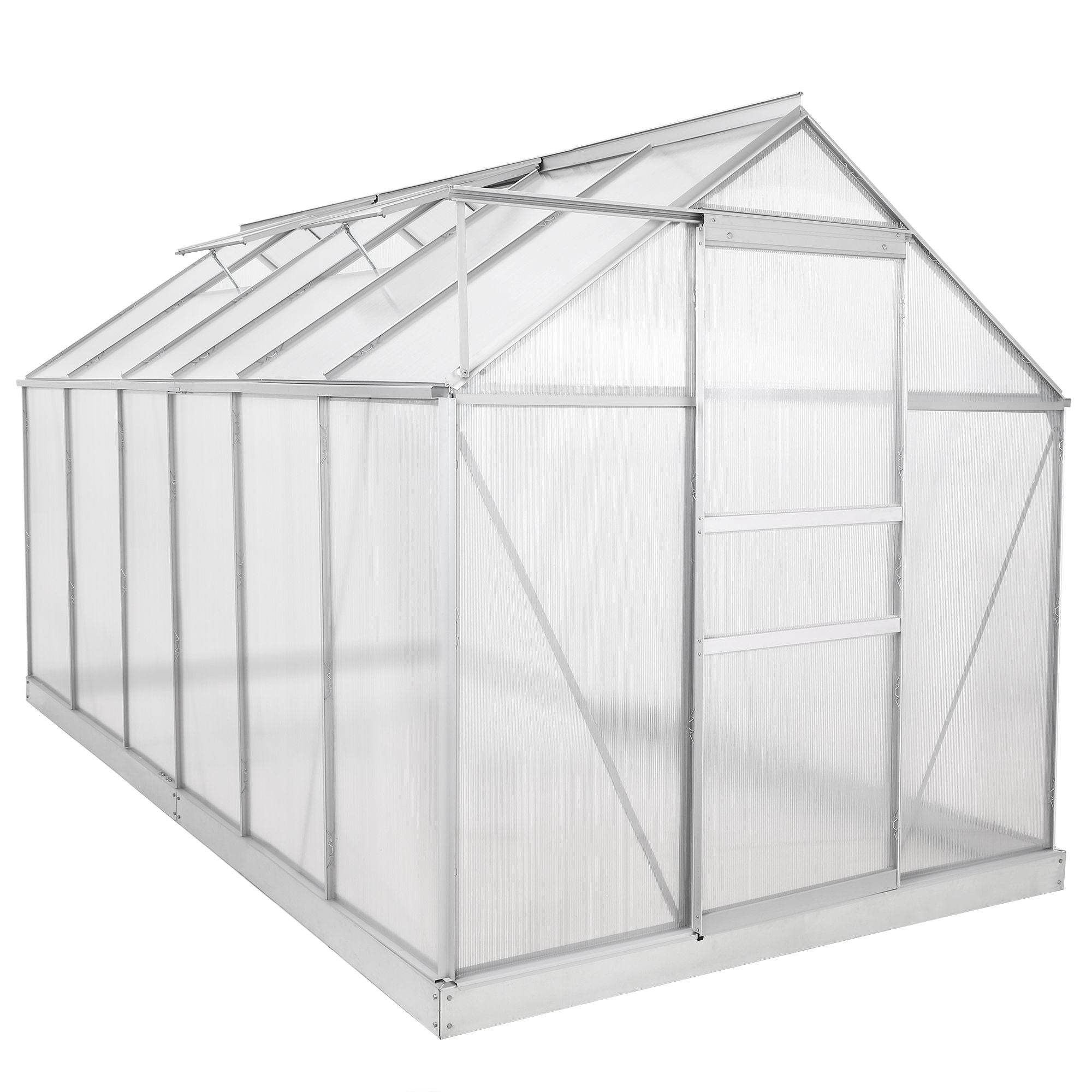 Serre, 380 x 190 cm, panneaux de 6 mm, 7,22 m², aluminium