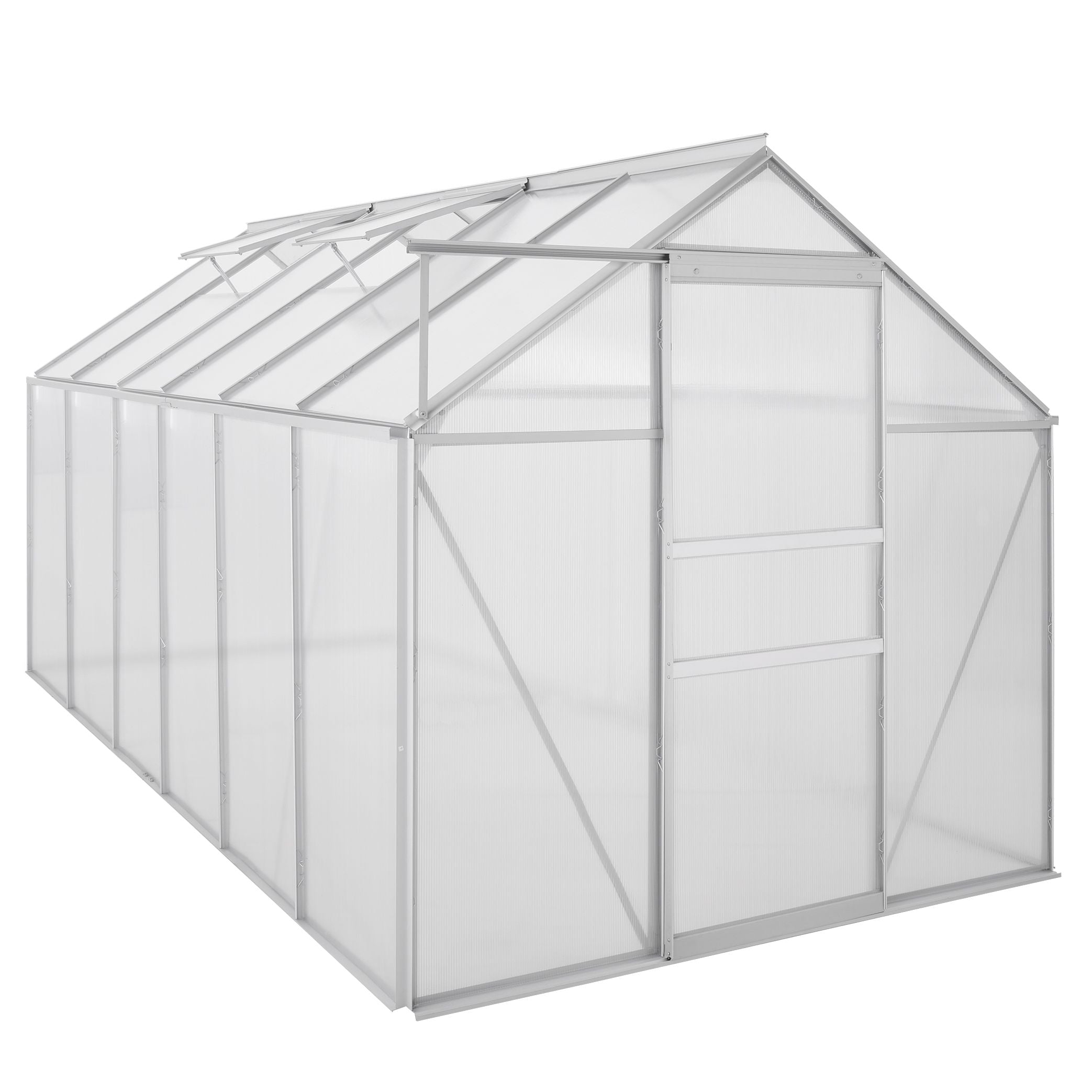 Serre, 380 x 190 cm, panneaux de 6 mm, 7,22 m², aluminium