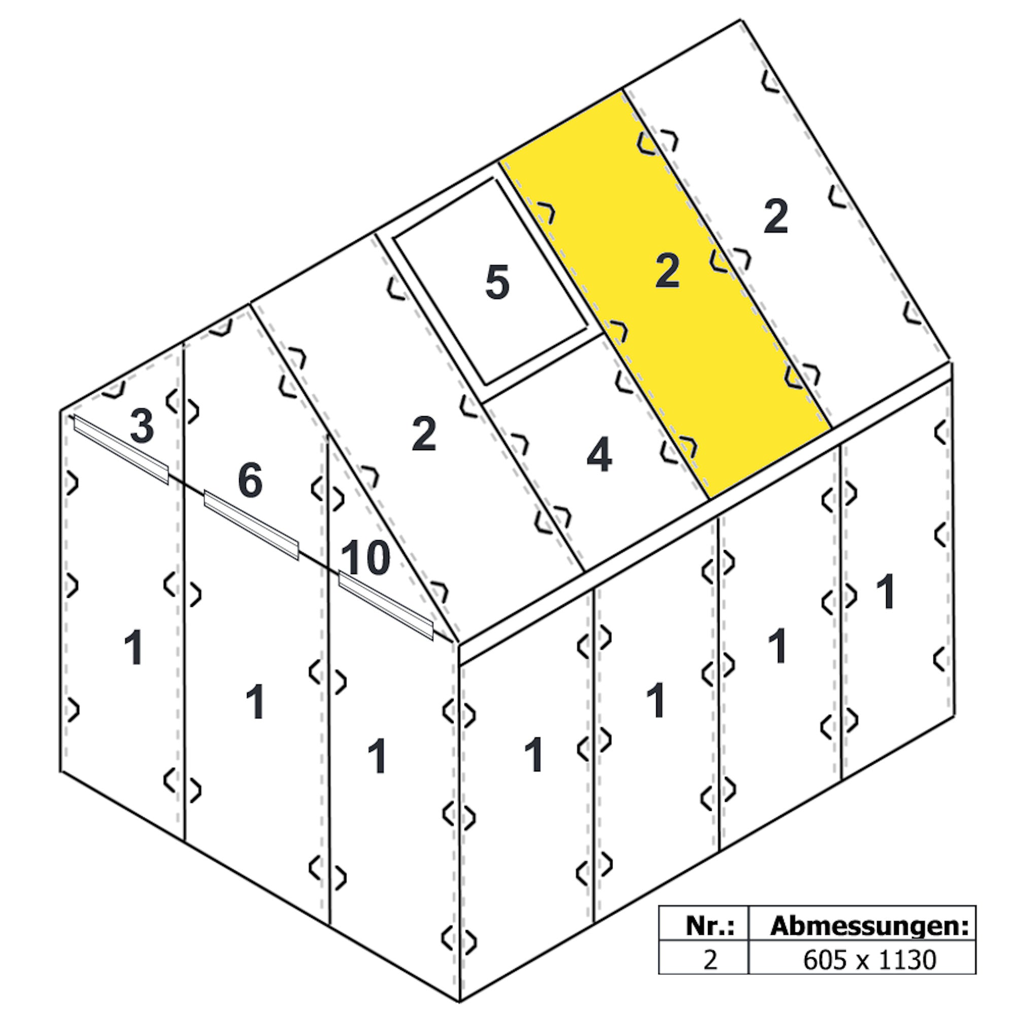 Plaque de polycarbonate alvéolaire, 4 mm, 113 x 60,5 cm, plaque de remplacement n° 2