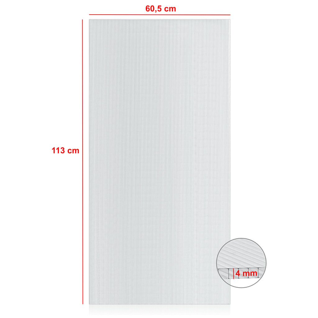 Hohlkammerstegplatte, 4 mm, 113 x 60,5 cm, Ersatzplatte #2