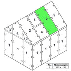 Plaque alvéolaire, 6 mm, 113 x 60,5 cm, plaque de remplacement n° 2