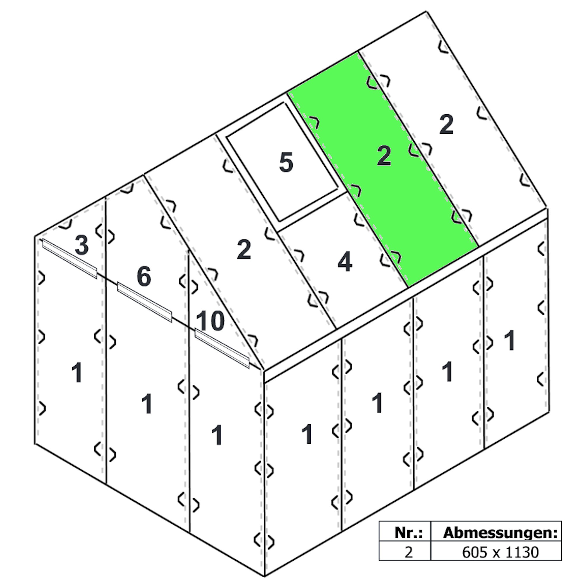 Plaque alvéolaire, 6 mm, 113 x 60,5 cm, plaque de remplacement n° 2