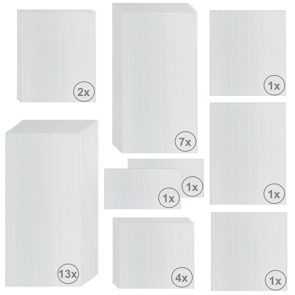 Plaques de polycarbonate alvéolaire, lot de 31, épaisseur 4 mm, plaques de remplacement