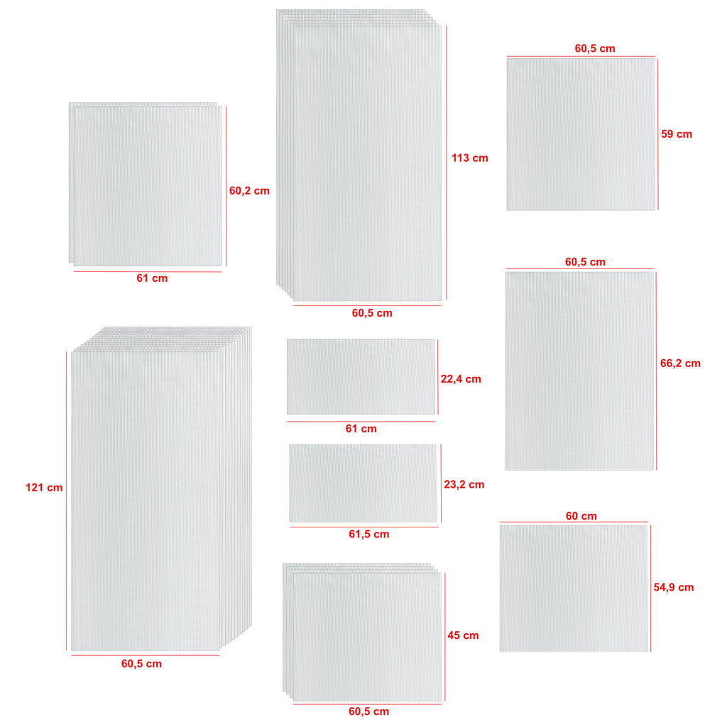 Plaques de polycarbonate alvéolaire, lot de 31, épaisseur 4 mm, plaques de remplacement