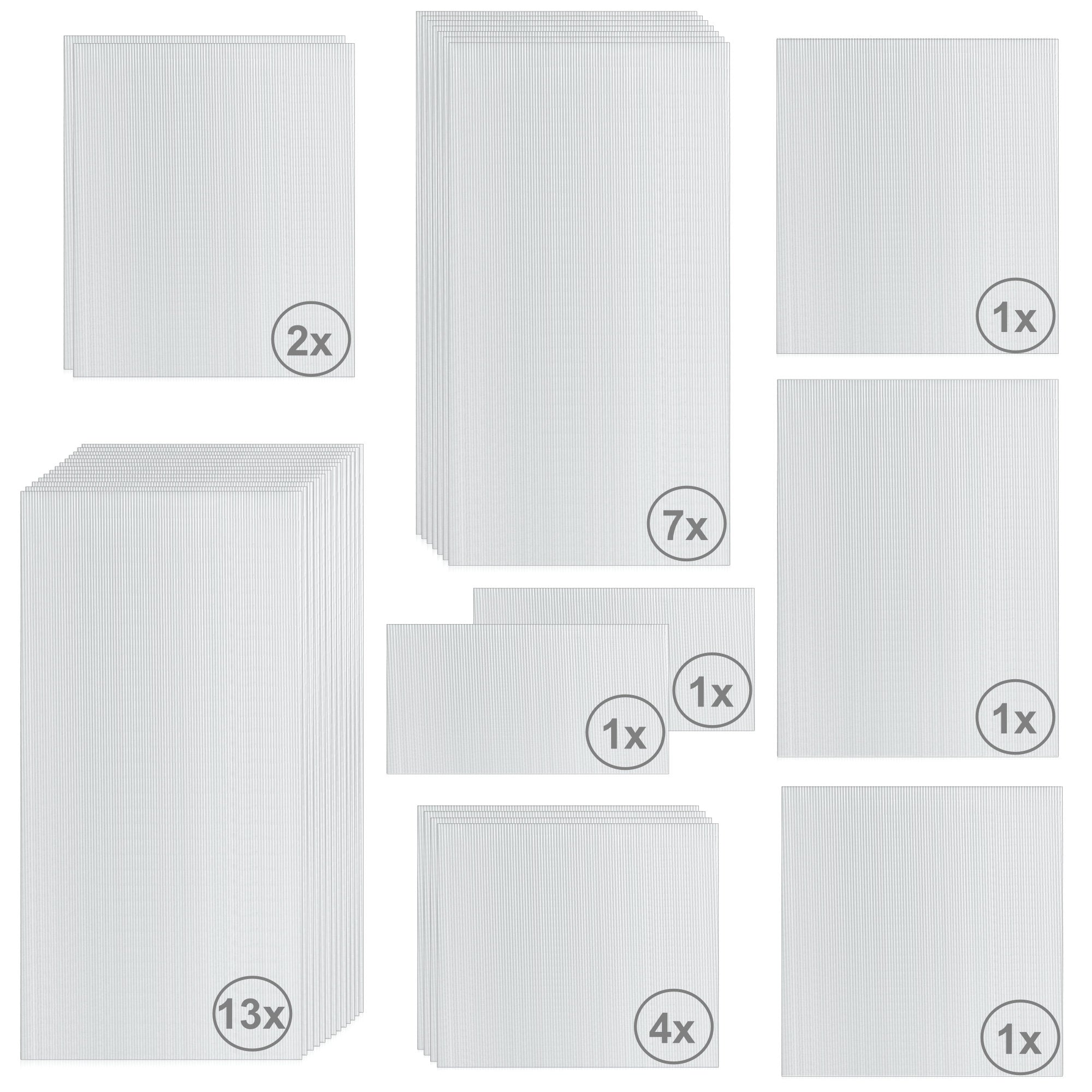 Plaques de polycarbonate alvéolaire, lot de 31, 6 mm, plaques de remplacement
