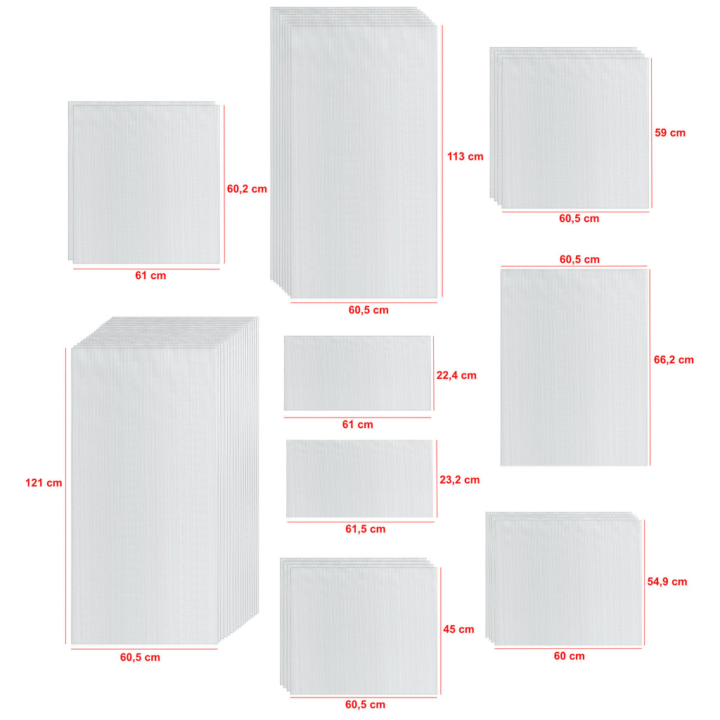 Plaques de polycarbonate alvéolaire, lot de 42, 6 mm, plaques de remplacement