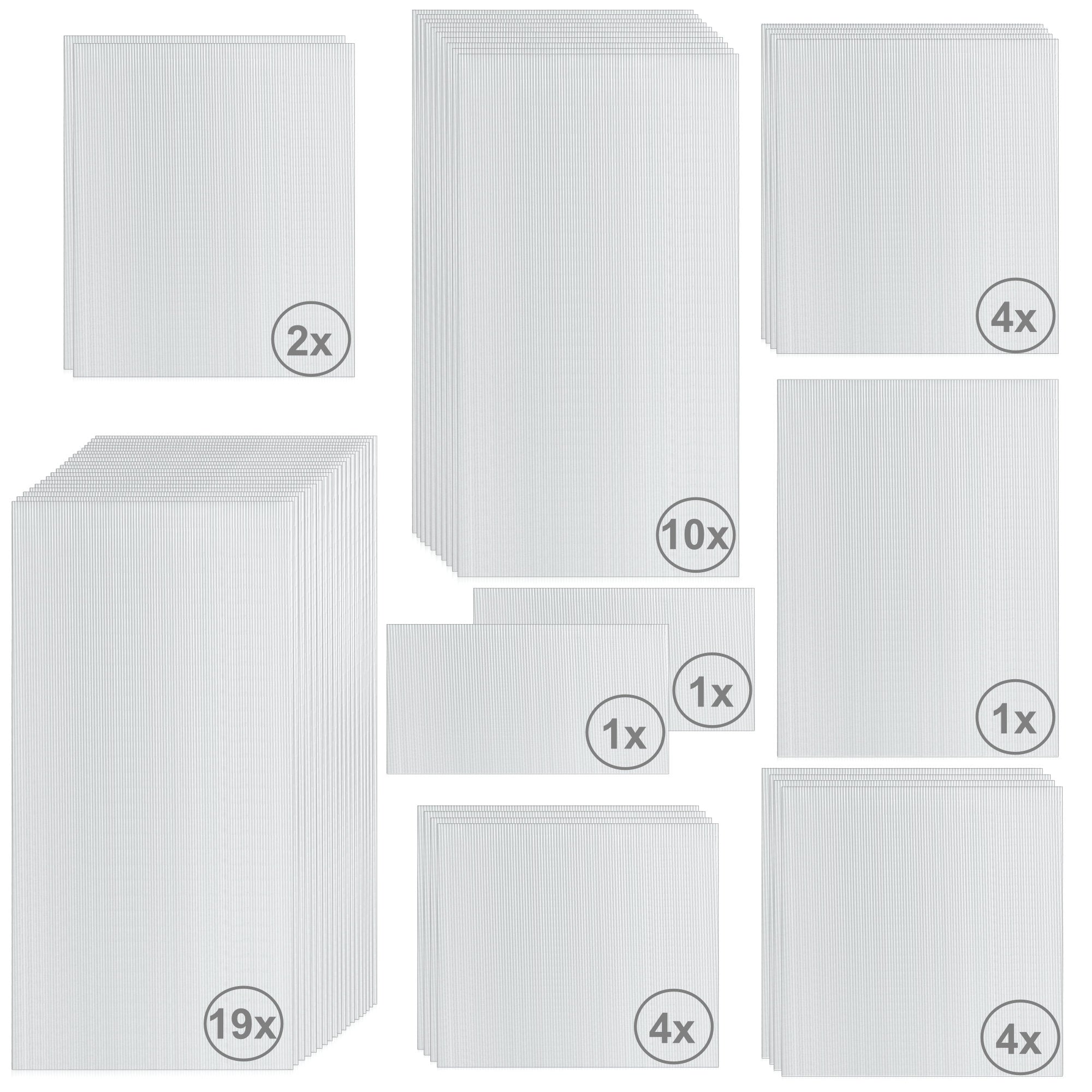 Plaques de polycarbonate alvéolaire, lot de 46, 6 mm, plaques de remplacement