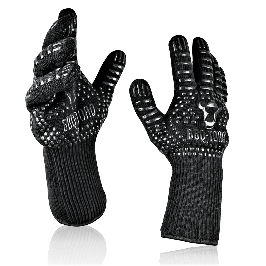 Gants de barbecue, lot de 2, résistants au feu jusqu'à 800 °C, antidérapants