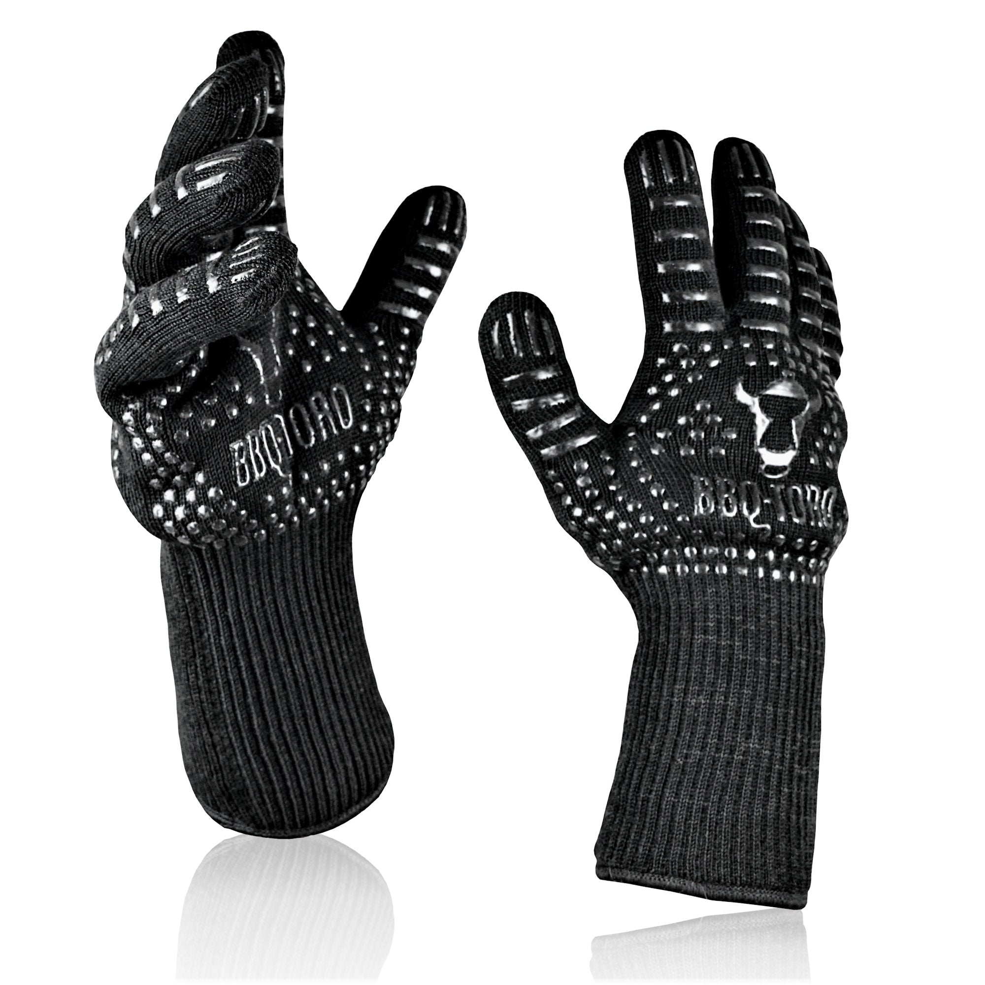 Gants de barbecue, lot de 2, résistants au feu jusqu'à 800 °C, antidérapants