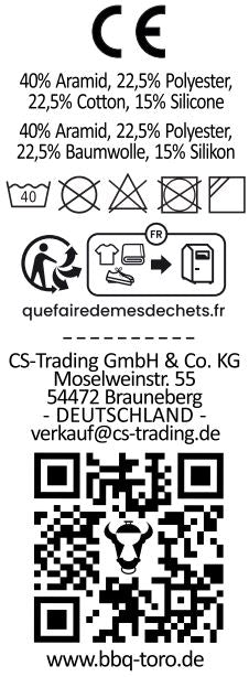 Gants de barbecue, lot de 2, résistants au feu jusqu'à 800 °C, antidérapants