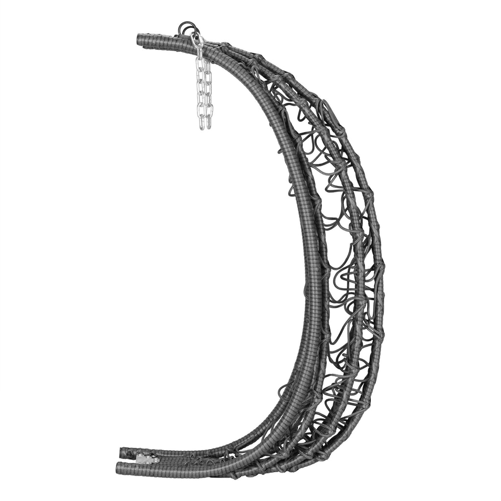 Fauteuil suspendu, assise ronde, structure comprise